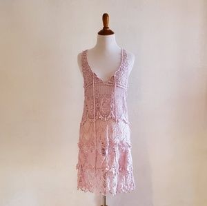 3/$15 Women's Pink Cecio Crochet Medium Coverup